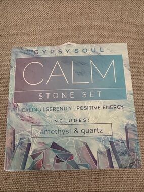 Calm Stone Set - Amethyst & Quartz - Blue